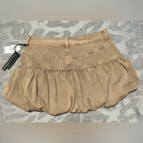 Blank NYC Light Brown Denim Balloon Mini Skirt Size 27 - Picture 5 of 8